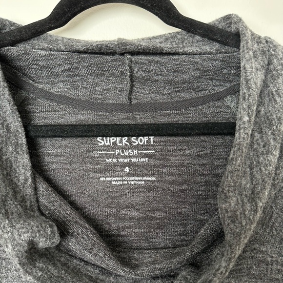 Torrid Charcoal Gray Super Soft Plush Cowl Neck Raglan Tunic Sweatshirt - Picture 10 of 15